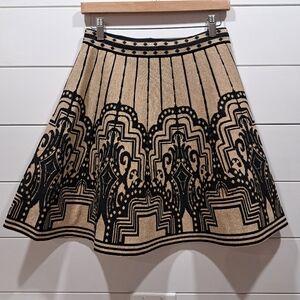 Jealous Tomato Shimmery Gold & Black Retro Art Deco Jazz Age Gatsby Mini-Skirt S